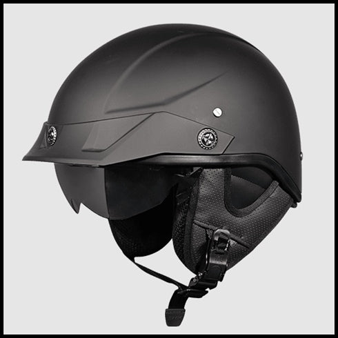 SMK HELMET HALF FACE PATRIOT MATT BLACK