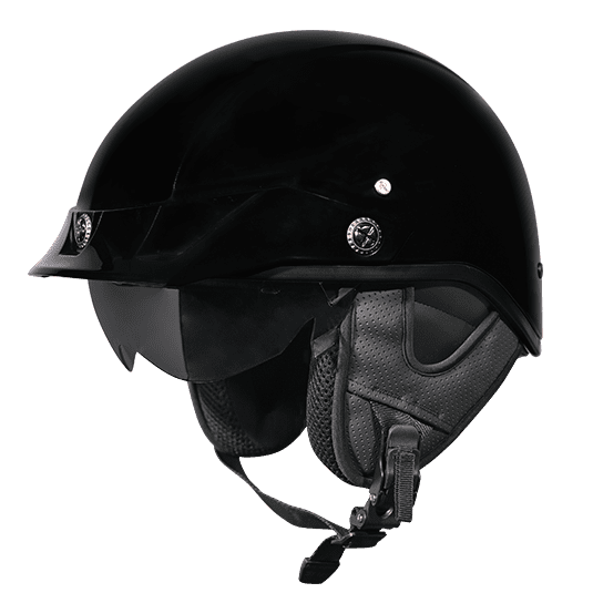 SMK HELMET HALF FACE PATRIOT GLOSS BLACK