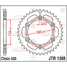 Load image into Gallery viewer, JTR1308.45 REAR REPLACEMENT SPROCKET 45 TEETH 520 PITCH NATURAL STEEL - Alhawee Motors
