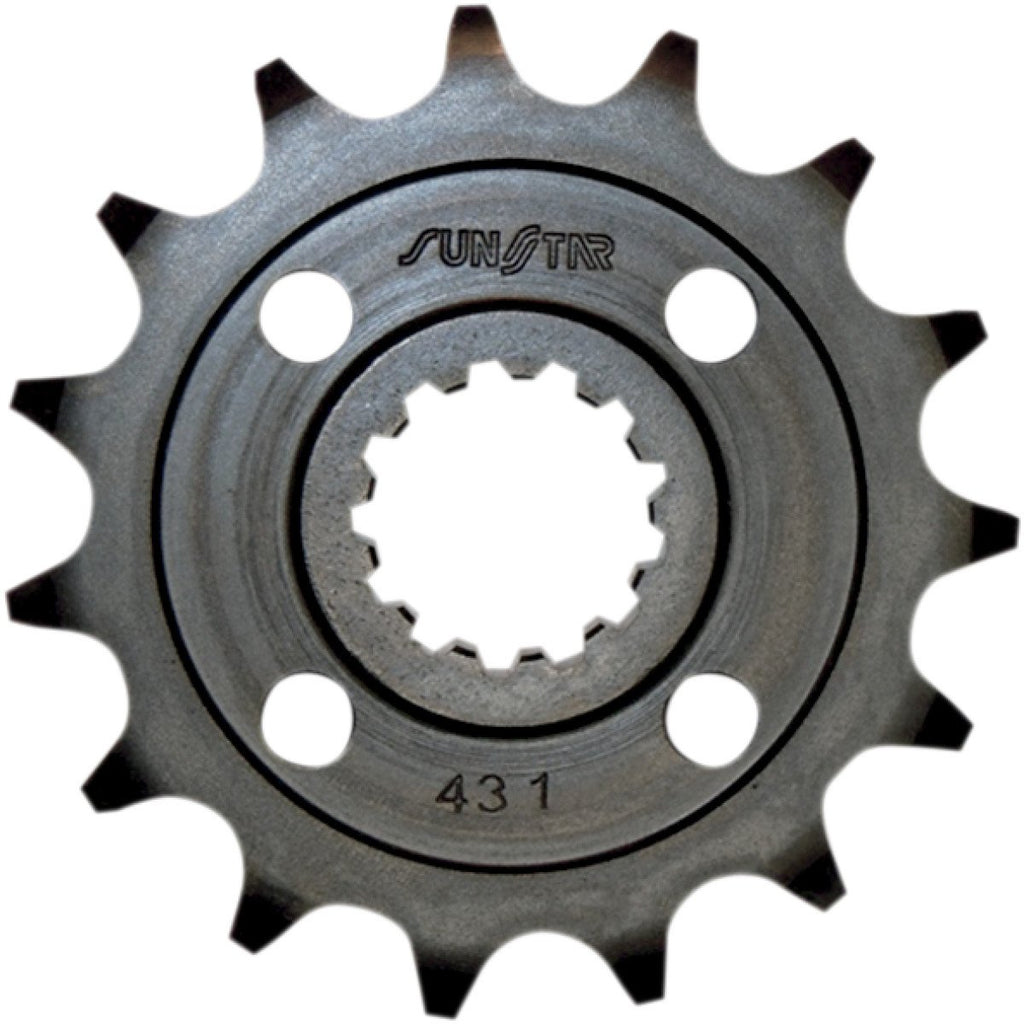 SUNSTAR SPROCKETS 431 FRONT REPLACEMENT SPROCKET 15 TEETH 525 PITCH BLACK STEEL - Alhawee Motors