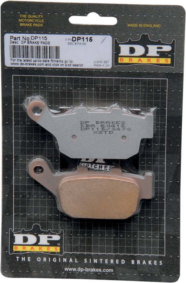 DP BRAKES BRAKE PAD BUE/HON REAR