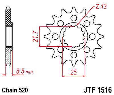 SPROCKET FRONT 15T 520